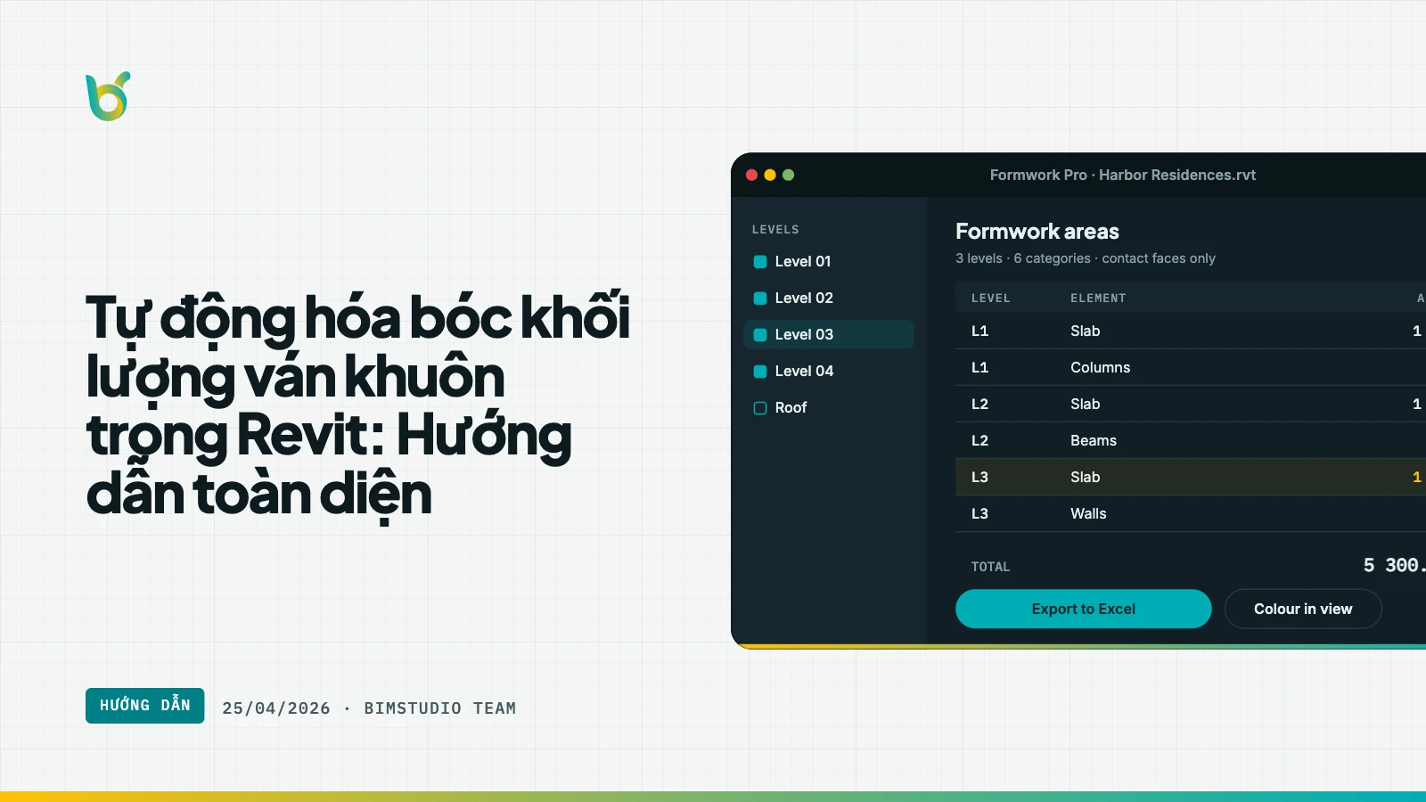 Tự động hóa bóc khối lượng ván khuôn trong Revit: Hướng dẫn toàn diện