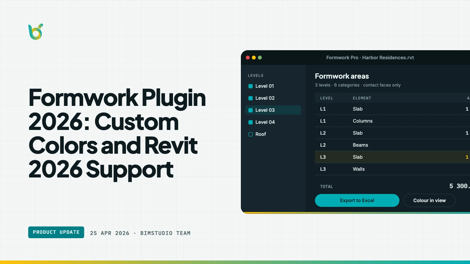 Formwork Plugin 2026: Custom Colors and Revit 2026 Support