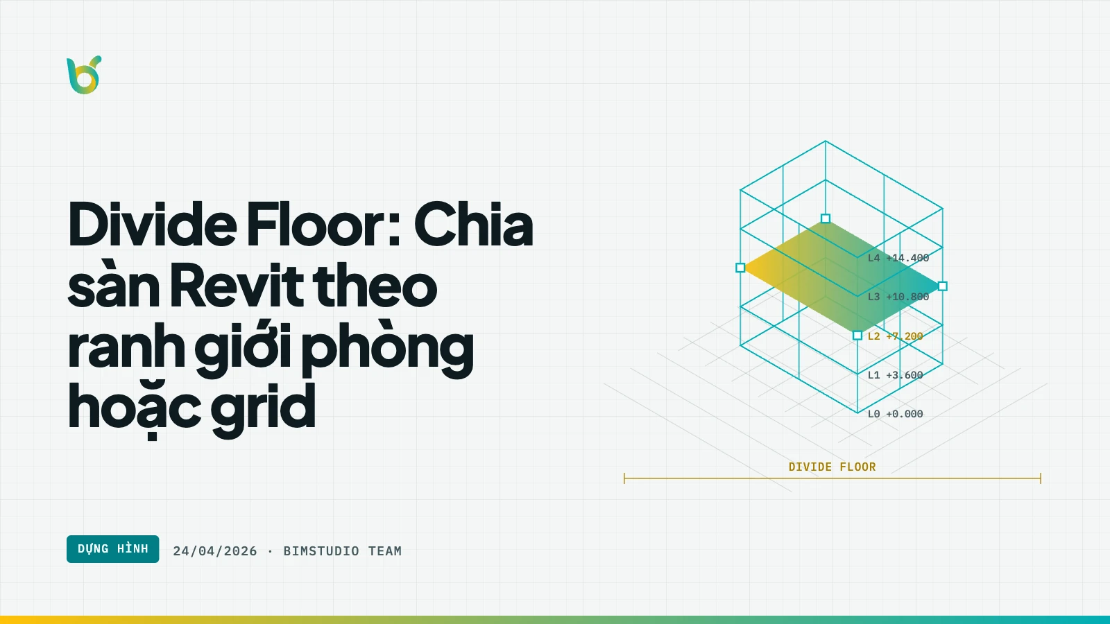 Divide Floor: Chia sàn Revit theo ranh giới phòng hoặc grid