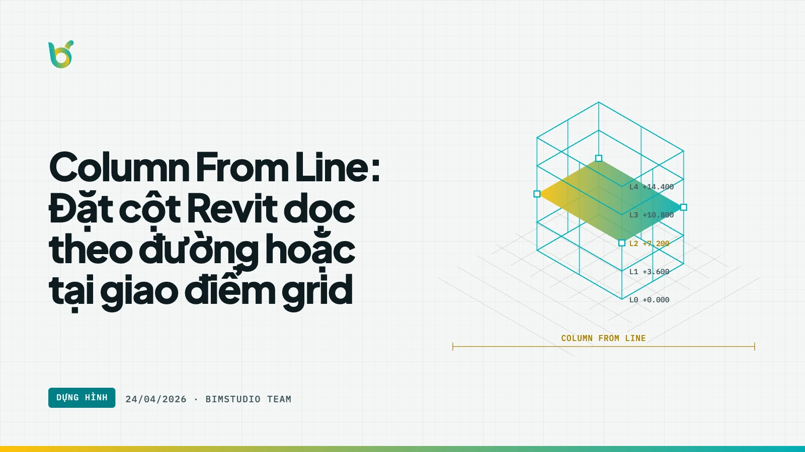 Column From Line: Đặt cột Revit dọc theo đường hoặc tại giao điểm grid