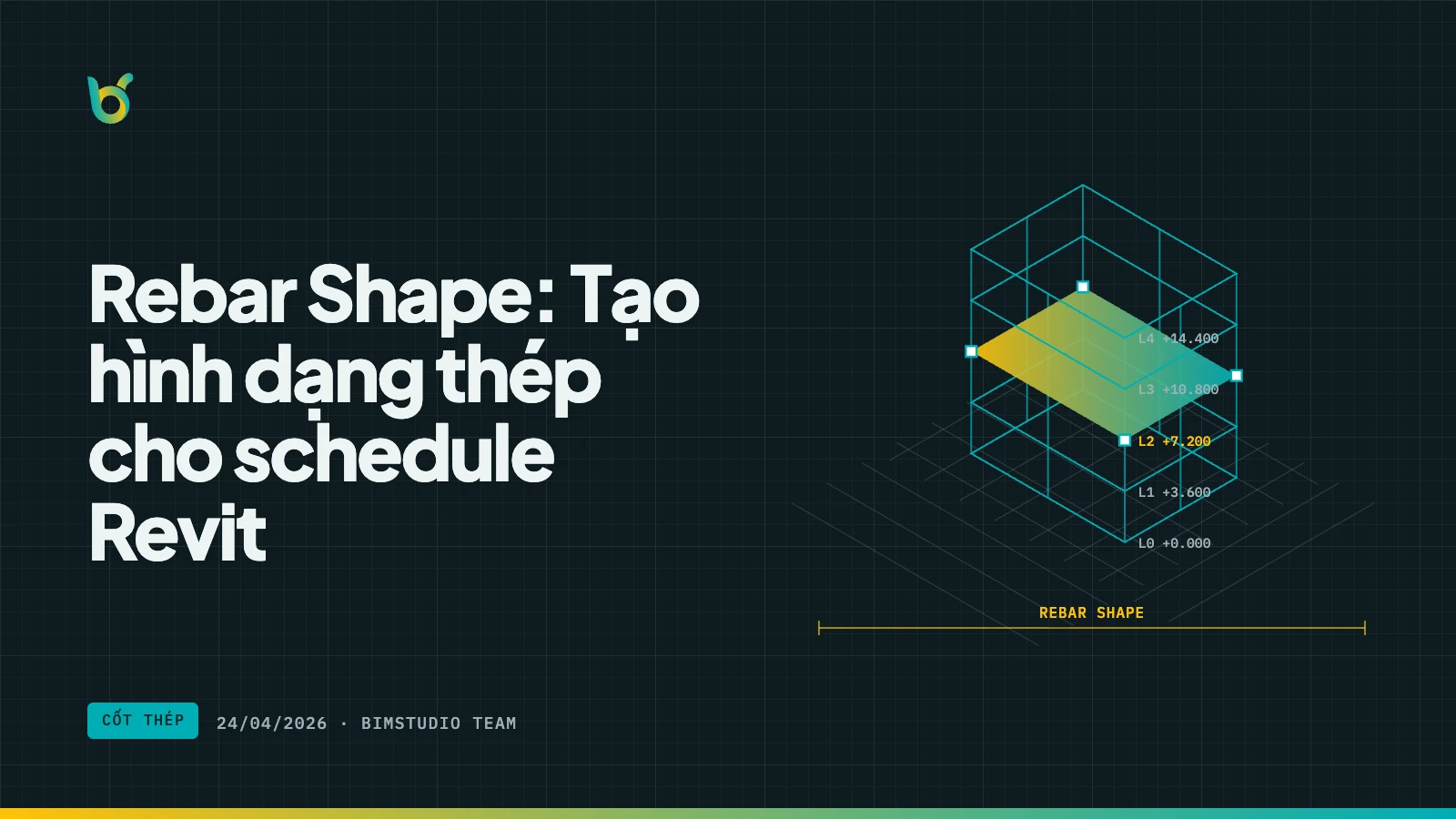 Rebar Shape: Tạo hình dạng thép cho schedule Revit