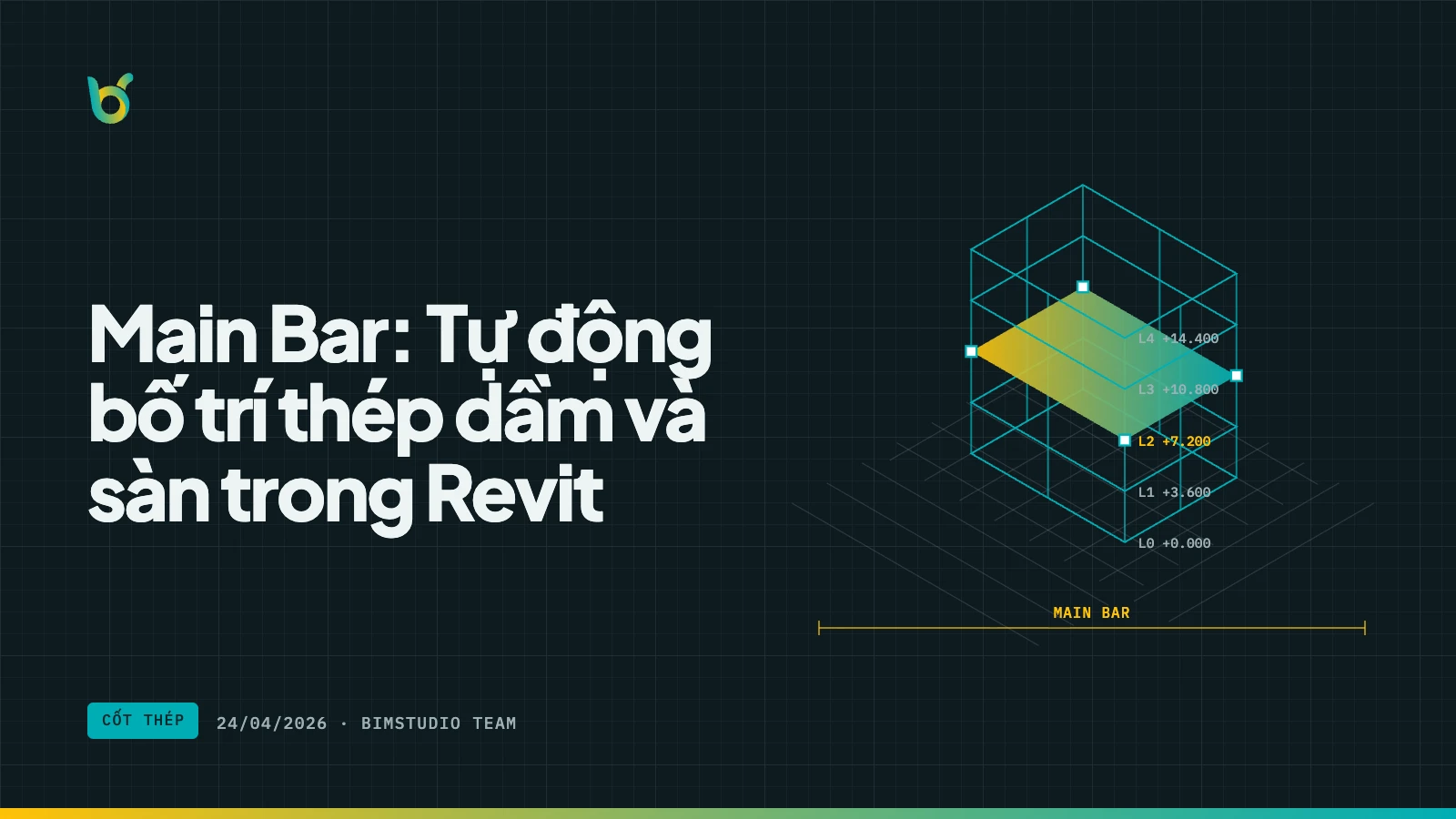 Main Bar: Tự động bố trí thép dầm và sàn trong Revit