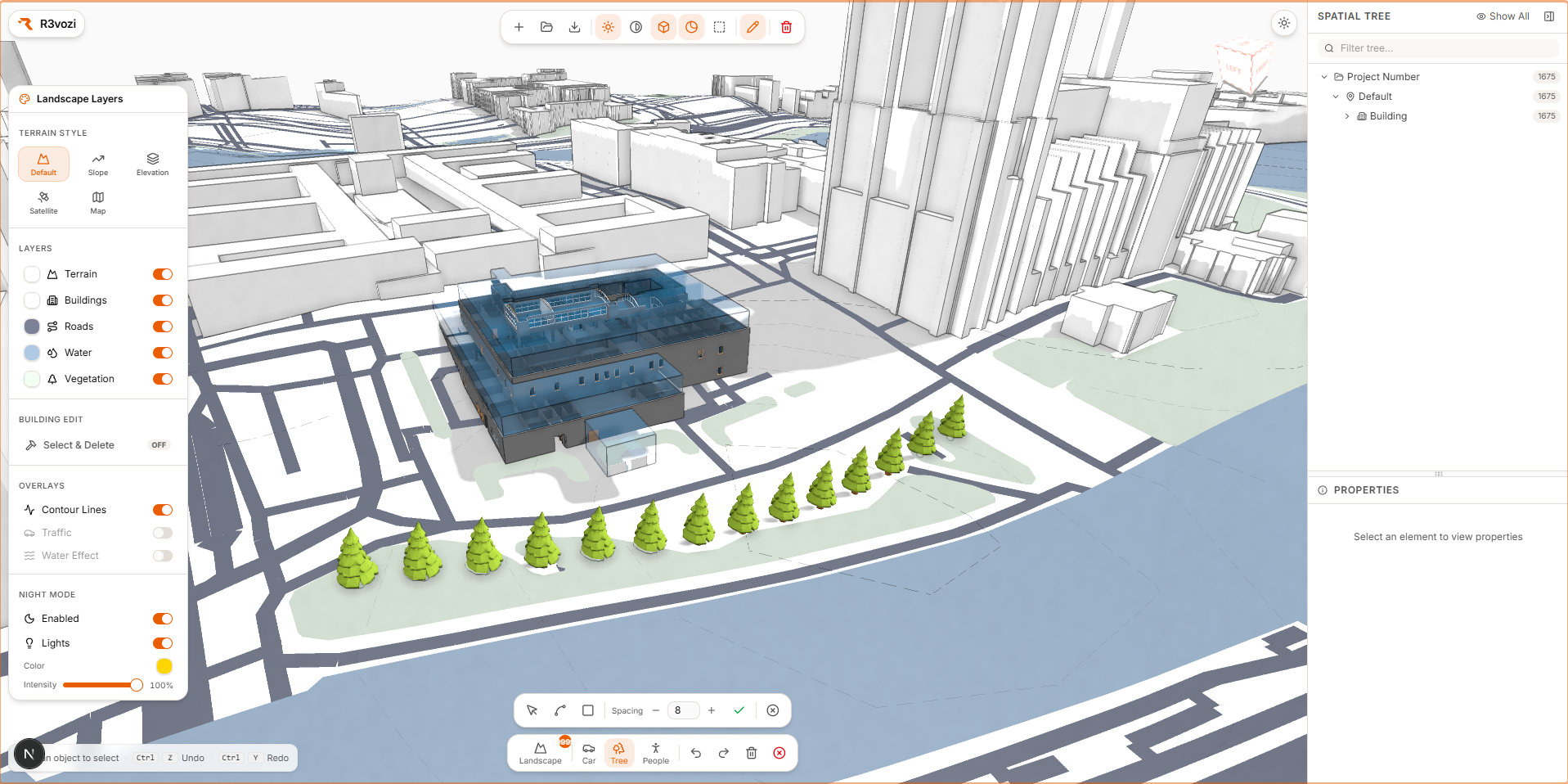 R3vozi IFC Viewer showing a loaded building model